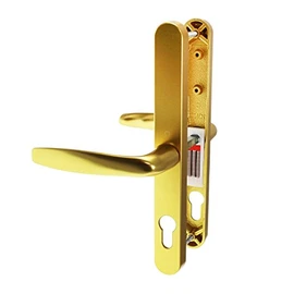 Gold (Anodised) Hoppe Brugge 68PZ Fullex Lever Door Handle Pair Sprung Set UPVC PVC PVCu