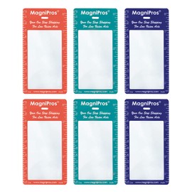 MAGDEPO 3X Bookmark Magnifying Card Pocket Size Plastic Fresnel Lens (6 Pack) for Reading Menus, The Bible, Labels, and Small Texts Easy to Carry by Badge Holder