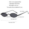 Armear Vintage Oval Sunglasses Small Narrow Round Metal Frame Hippie