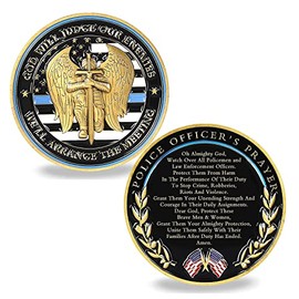 Joygulls Saint Michael Police Challenge Coin Law Enforcement Prayer Commemorative Coin