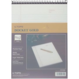 TOPS Docket Gold Project Planner, 8-1/2" x 11-3/4", Top-Wire Bound, Project Rule, Poly Cover, 70 Sheets (99710) - White