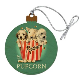GRAPHICS & MORE Pupcorn Movie Theater Popcorn Dogs Humor Funny Wood Christmas Tree Holiday Ornament