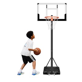 Seray Kids/Adults Basketball Hoop Outdoor 3.3-10ft Adjustable, Swimming Pool Basketball Hoop for Kids/Adults/Family in Poolside/Backyard/Indoor, 40 in Shatterproof Backboard and Enlarged Base