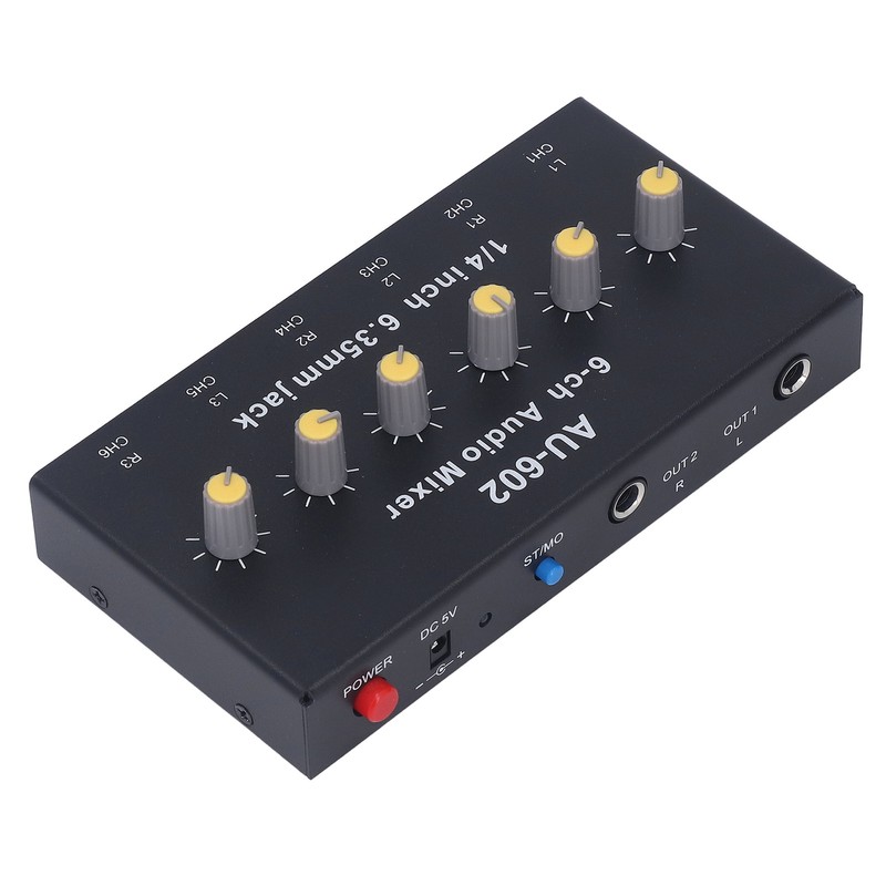 6 Channel Compact Audio Mixer Mono Stereo Switching 6 in