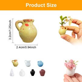 COWANIEE 7 Pcs Mini Fridge Magnet Vases, Cute Plant 3D Ceramic Flower Mini Vase Magnets
