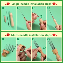 IMZAY IMZAY Needle Felting Tools, Wool Felting Supplies, Needle Felting Kit with 60 Pcs Needles, Foam Mat, Wooden Handle, Scissors, Perfect for DIY Felting Wool Projects