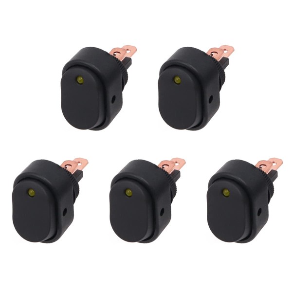 WANGCL 5PCS Waterproof LED Lighted Toggle Switch 12V ON/OFF Rocker