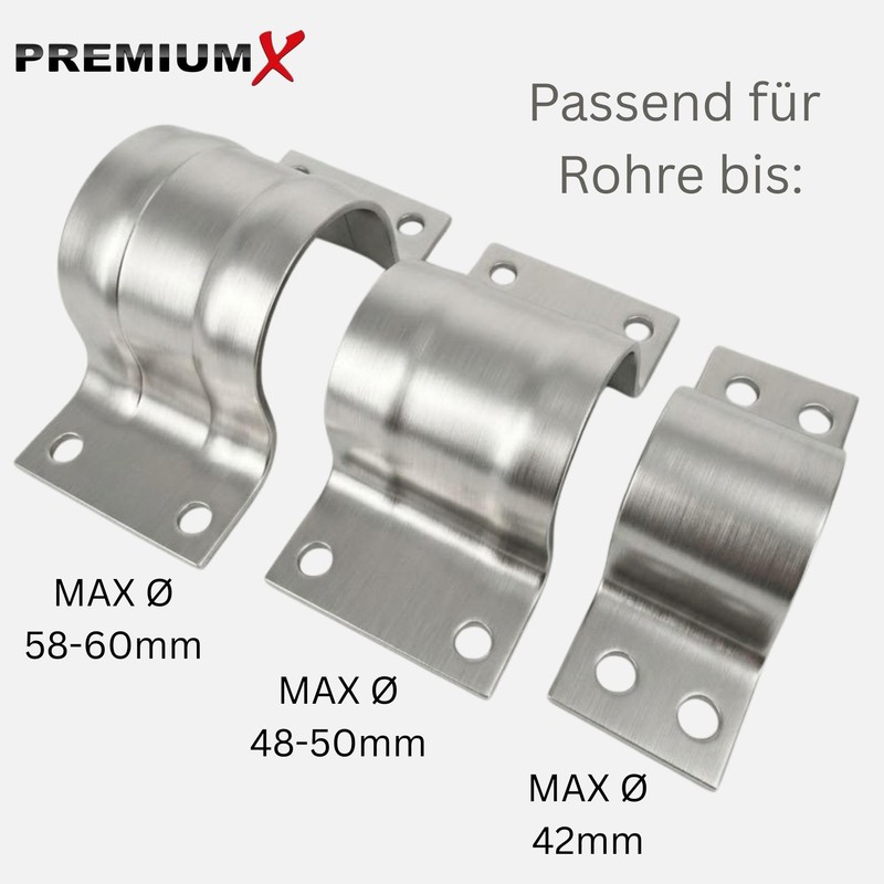 PremiumX Mast Clamp 48-50 mm 4-Hole Steel Mast Bracket Pipe