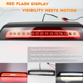 ZDEERAOTO Smoked Full LED 3rd Third Brake Light Replacement for Toyota Tundra 2007-2020 Pickup Trucks,Roof Cargo Light Center High Mount Stop Lamp Smoked Lens Assembly