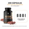 Hongo Reishi de 200 Cápsulas Antioxidante y Antiinflamatorio. Ingredientes naturales.
