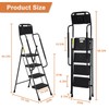 HBTower Step Ladder with Handrails, Folding Step Stool with Attachable