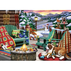 Ravensburger - Après All Day - 500 Piece Large Format Jigsaw Puzzle - Beautiful Depiction of The Ideal Front Porch in Winter - Frameable - Premium Quality - Puzzles for Adults