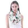 Lina & Lily Women's Loop Scarf with Christmas Pattern, White