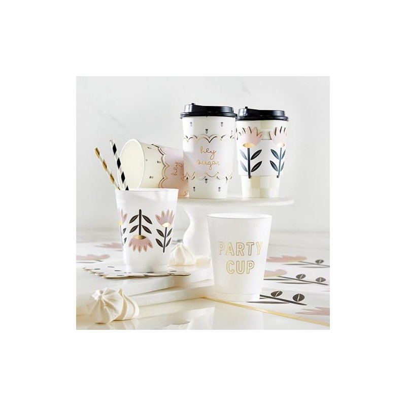 Santa Barbara Design Studio 8-Count Disposable Paper Coffee Cups, Sleeves