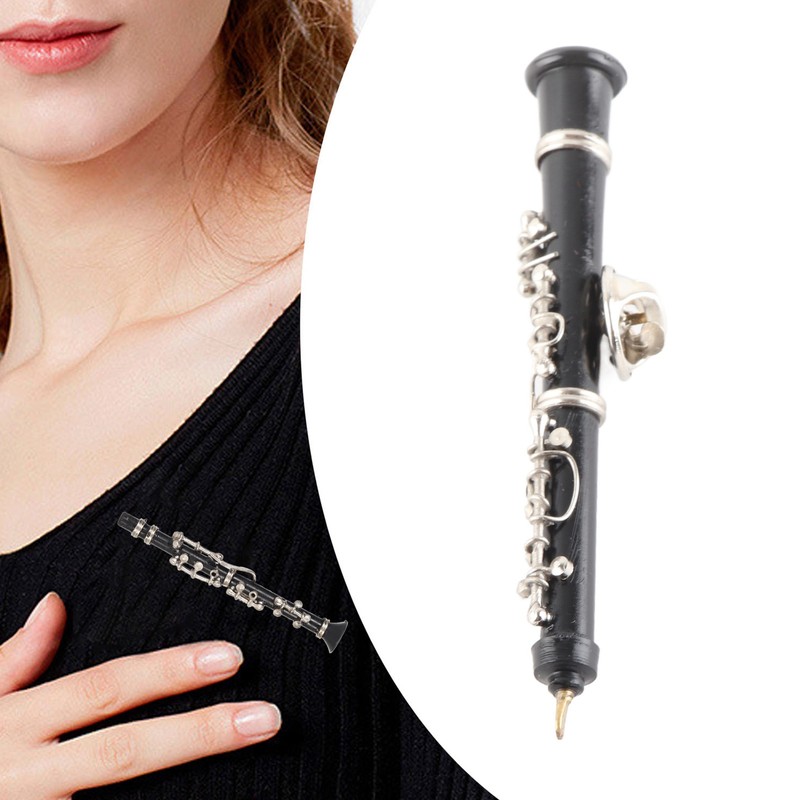 Oboe Brooch Pin Fashion Elegant Simulation Metal Musical Instrument Brooch