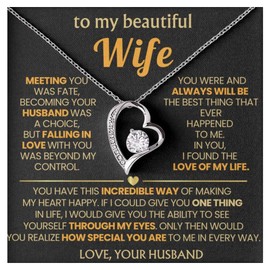Momavo Jewelry TO MY WIFE - realize how special you are, Wife's Gift From Husband, necklace for women , best wife gift ever, wife gifts from husband, Women Gift, To my Soulmate, Gifts For Wife Romantic (Standard Box, 14k White Gold Finish)