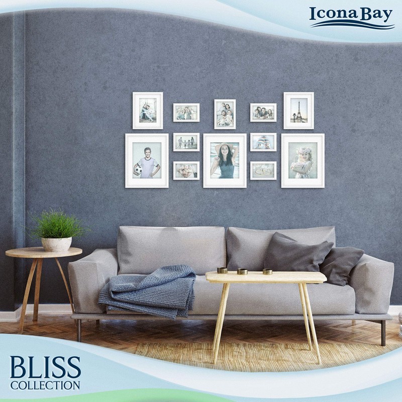 Icona Bay 5x7 Picture Frames (White, 5 Pack), Modern Style