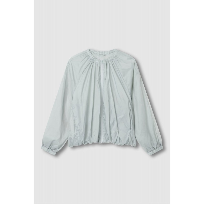 JAJU [JAJU] Women's Soft Shirring Cropped Jumper_Mint Grey