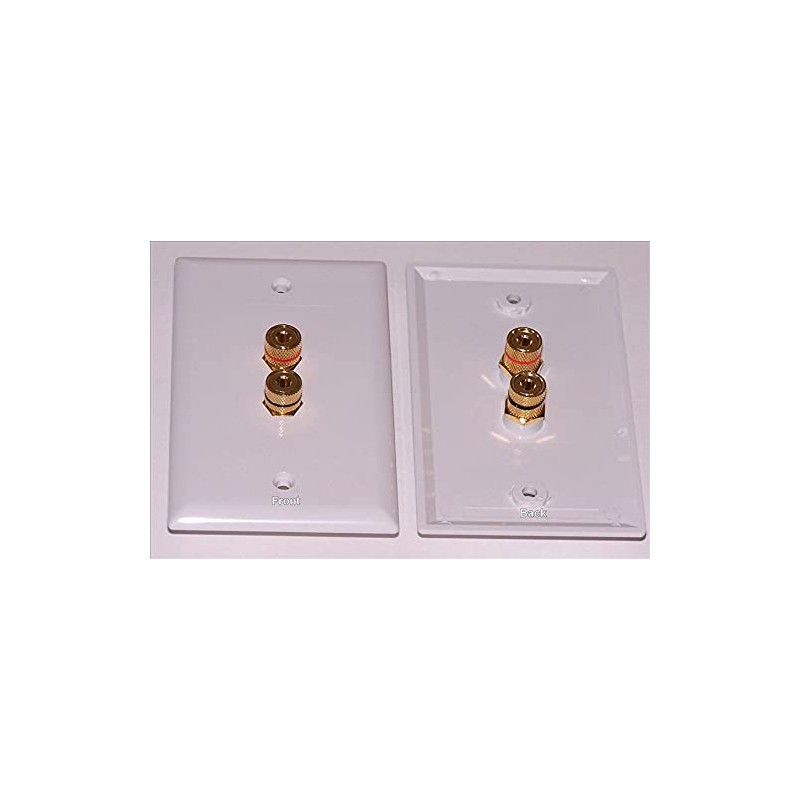 2-Pack Speaker Wire Wall Plate (Speaker Wall Plate, Banana Plug