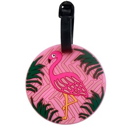 Jiezhi Flamingo Luggage Tag - Pink Luggage Tag for Travel Women,Funny Kids Backpack Suitcase Tag Cute Clear,Name ID Identifier Durable