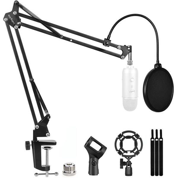 Microphone Stand for Blue Yeti, Quadcast Boom Arm Scissor Mic