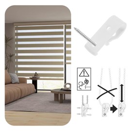 SING F LTD 8PCS Roller Blind Safety Clips Plastic Roman Roller Blind Chain Cord P Clips for Vertical Roman Roller Venetian Honeycomb Shade Blinds White