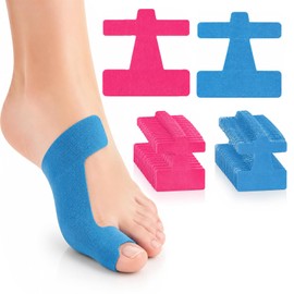 30 Pezzi Cerotti per Alluce Valgo, Nastro logico Pre-tagliato per Correzione e Protezione, Tape per Alluce Valgo Traspirante per Sollievo dal Dolore, 15 Rosa + 15 Blu, 9.3x9cm