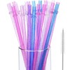 Hestya 25 Pcs Glitter Reusable Plastic Straws 9 Inches Long