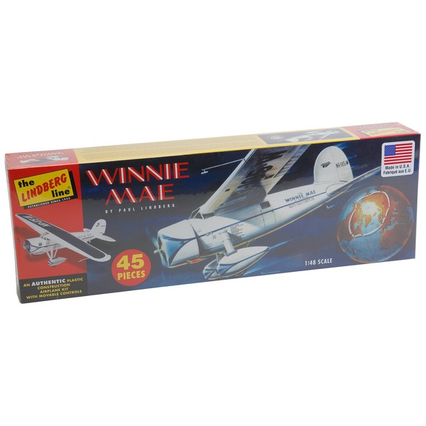 Lindberg Models 1:48 Scale Winnie Mae Airplane Model Kit