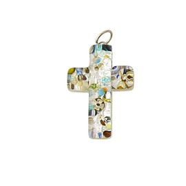 Murano Glass Cross Pendant Approx. 3 5 x 2 5 cm Multi-Coloured