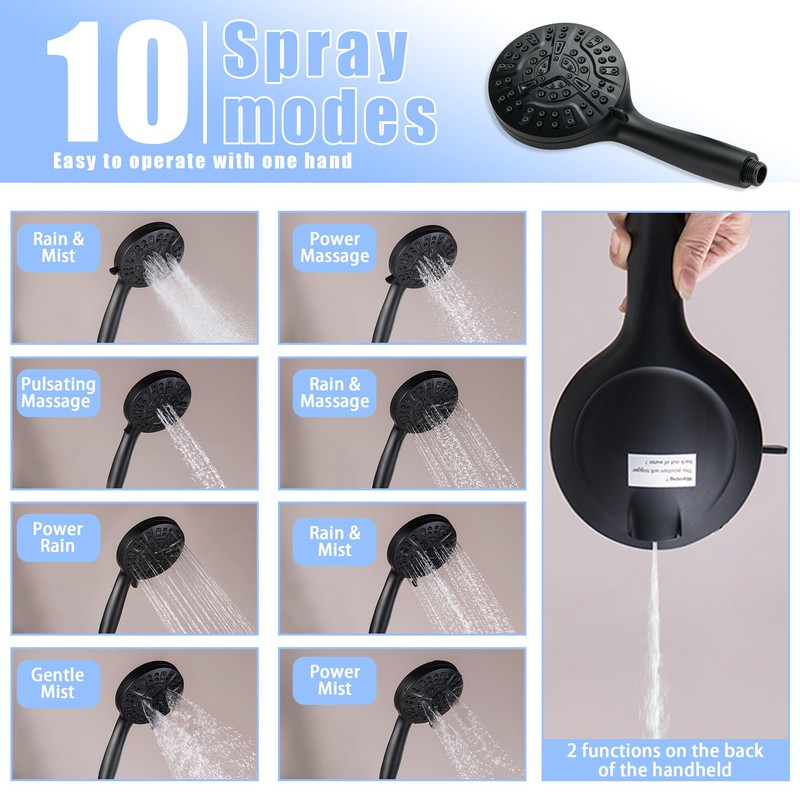 SUBEIXI 2 Handle Shower Faucet Wall Mounted Two Handles Shower