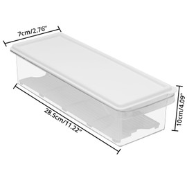 Kurtzy 3 Pack Plastic Fridge Storage Organiser Bins with Lids - Clear BPA Free, Stackable Refrigerator and Freezer Organisers With Drain Plate - For Kitchen, Pantry, Cabinets and Countertops