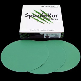 Speedokote 1000 Grit Sandpaper, Premium Film Backed, 6 inch Hook & Loop Discs, 25 pack