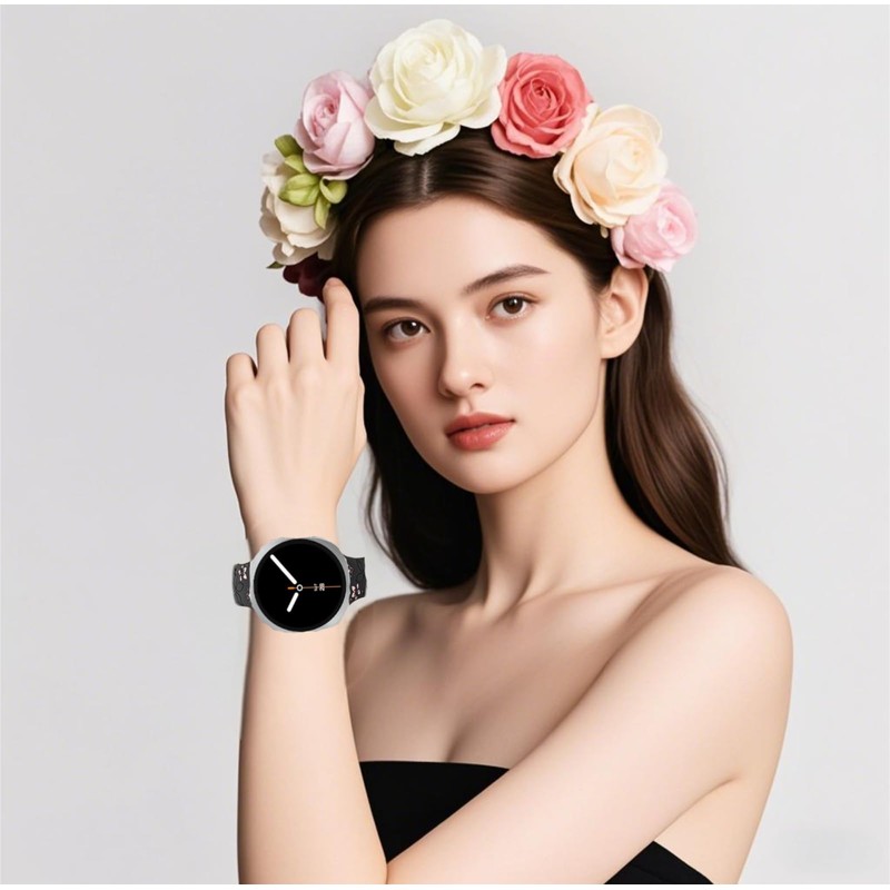 GeeBerYo Two-Tone Flower Engraved Bands Compatible with Galaxy Watch 8