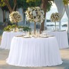 White Round Tulle Tablecloth 48 Inch Tulle Round Table Skirt