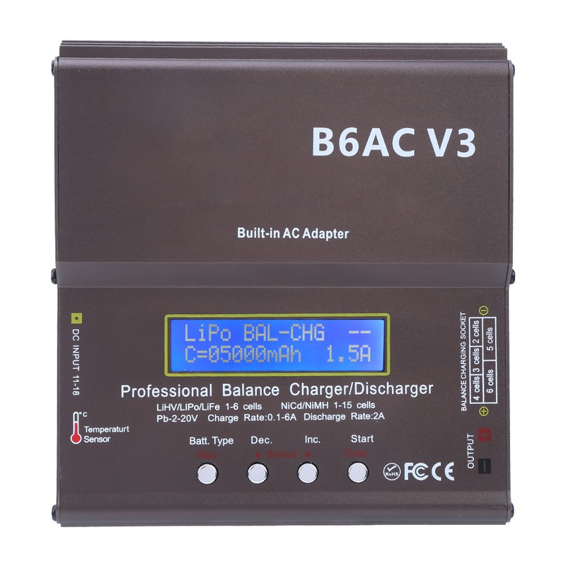 Balance Charger Intelligent 80W for Ni‑Mh Ni‑Cd Battery Pack Model