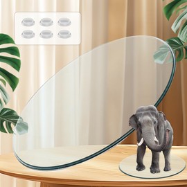 JUFU Round Glass Table Top,40" Inch Glass Table Top with Tempered Pencil Polish Edge,3/8" Thick Table Glass Top for Dining Table,Restaurant Table,Coffee Table,Office Table,Side Tab