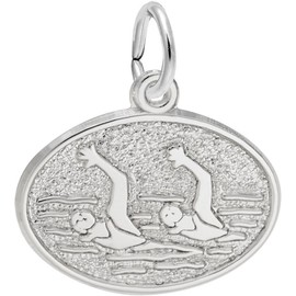 Rembrandt Synchronized Swimming Oval Charm - Metal - Sterling Silver