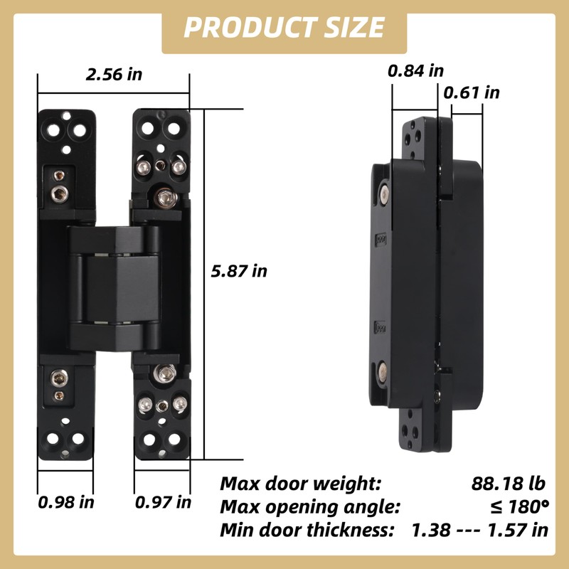Riyhch 2 PCS 6 inch Hidden Door Hinge, Concealed Door