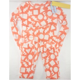 Cat & Jack SOFT Kids PJS SZ 8 Sleep Set 2 Pc Music Note Print Pajama Unisex Plush Velour