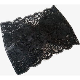 Oyabridal 7.2'' Wide Stretchy Headbands for Women's Hair Lace Headband for Women Lace Headcovering Church (Black)