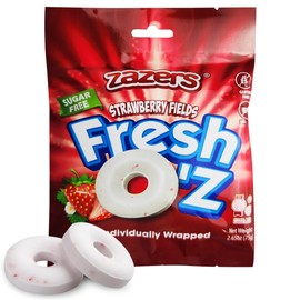 Fresh Oz Strawberry Flavored Candy for On-the-Go Indulgement - Individually Wrapped Candy Refreshing Sweets Pack, Sugar Free Mouth Breath Freshener - Nut Free - 2.65oz