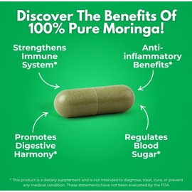 2 x Biovayl Moringa Capsules (800mg) 100% Pure Anti Inflammatory, Supporting Gut and Brain Health