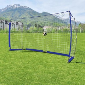 12ftx6ft Portable Soccer Goal for Backyard Teens/Adults, Soccer Net for Home Backyard Practice Training Goals Soccer Field Equipment - Color: blue