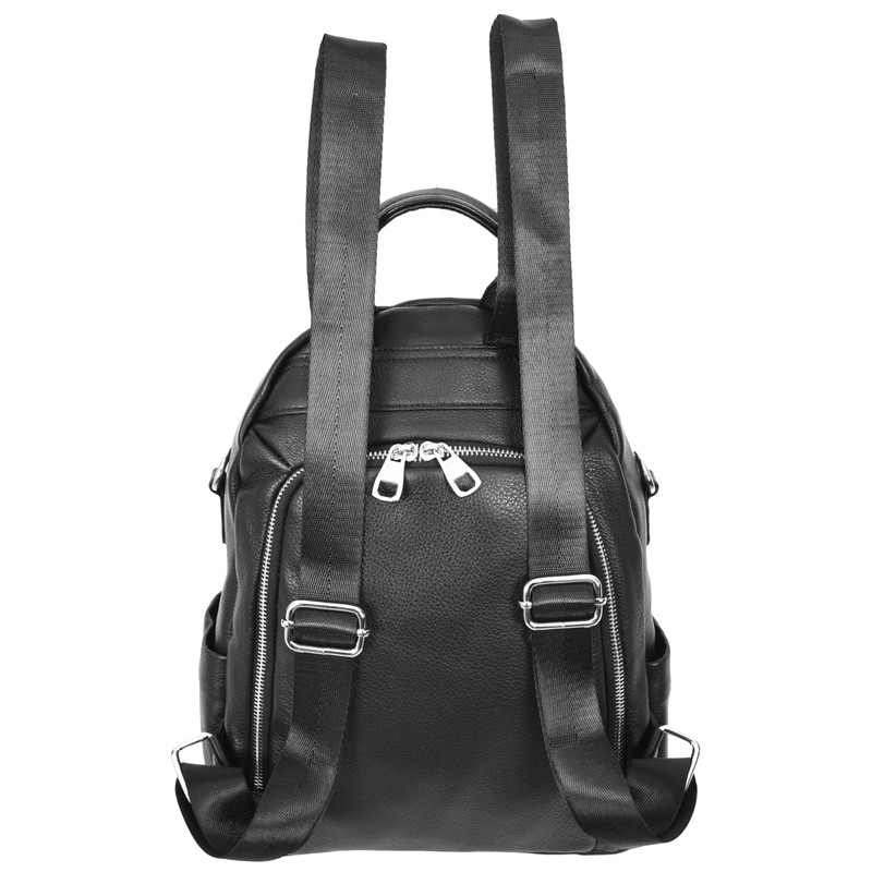 Womens Real Leather Fashion Backpack Casual Style Eliza (Black)