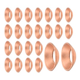 sourcing map 24Pcs Copper Flare Gasket, Fit for 1/4" Tube Size, 45 Degree Copper Flare Fitting for Air Conditioner Refrigeration Accessories