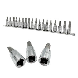 Makita Compatible Bit Socket Set 1/4 Inch Insertion Angle 6.35 mm Magnetic Ratchet Wrench Torque Wrench 18 Types Hex Plus Minus Torx Hexlobe Screw Star
