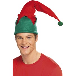 Smiffys Elf Hat, Red , Christmas Fancy Dress Accessory, Elf Dress Up Hats
