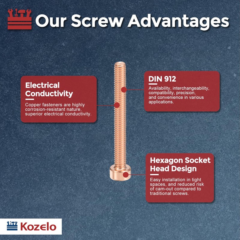 Kozelo 8pcs M4 Hex Socket Cap Bolt Kit Cap Bolt