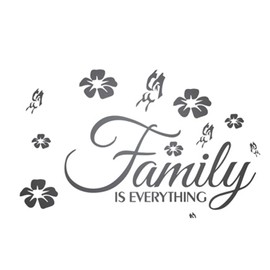 INCAUCA Family is Everything Wall Decor, 3D Acrylic Mirror Wall Decal Stickers Family Letter Quotes, Family Sayings Wall Decor Large, Inspirational Wall Art Stickers Lettering (Black)